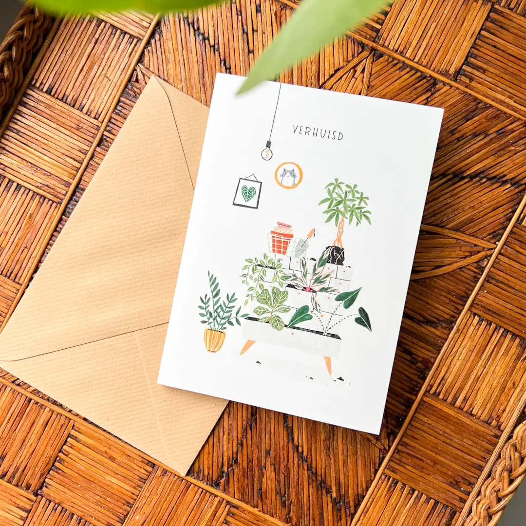Wenskaart Verhuisd | Studio Kuukeluus | Kaarten