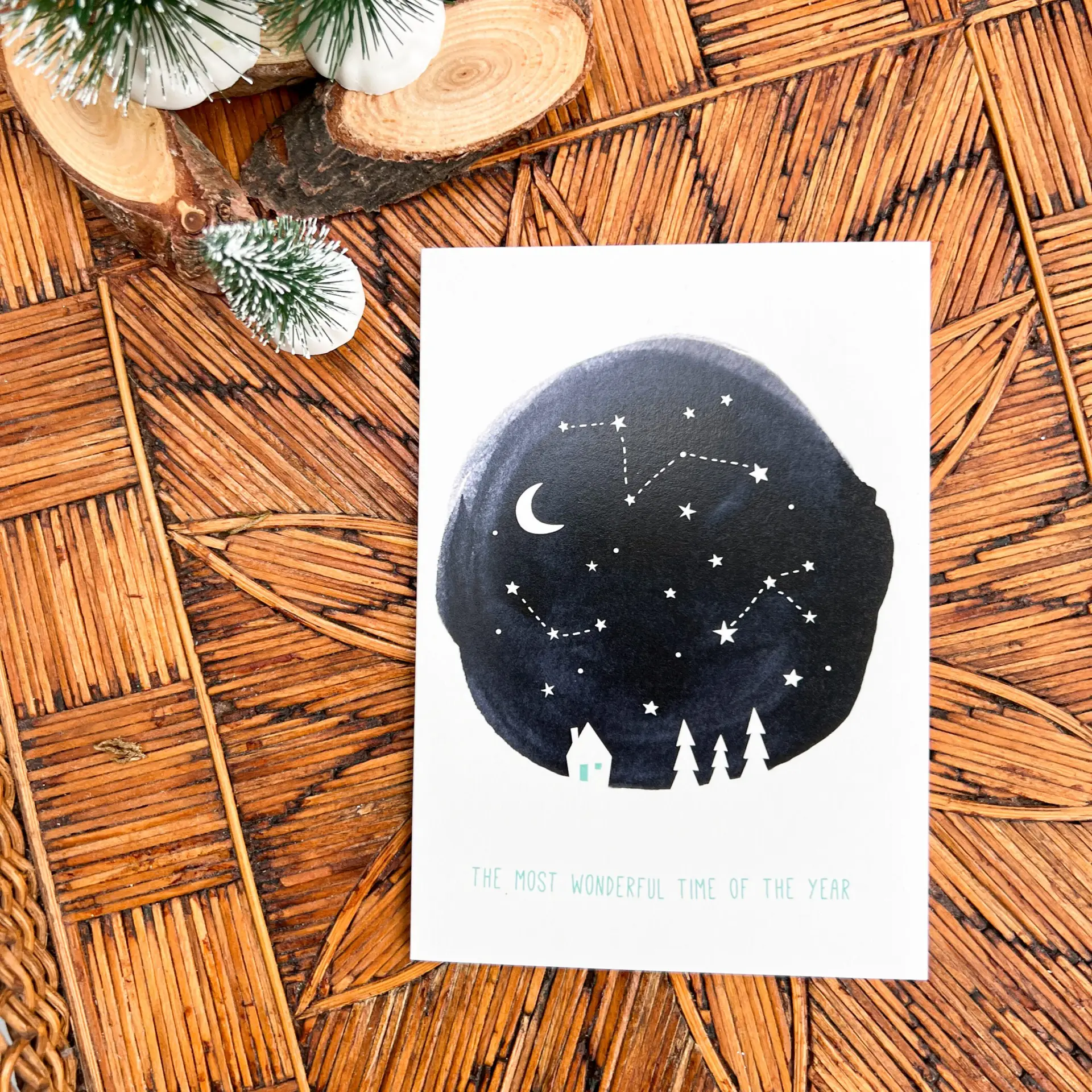 Kerstkaart Sterrenhemel