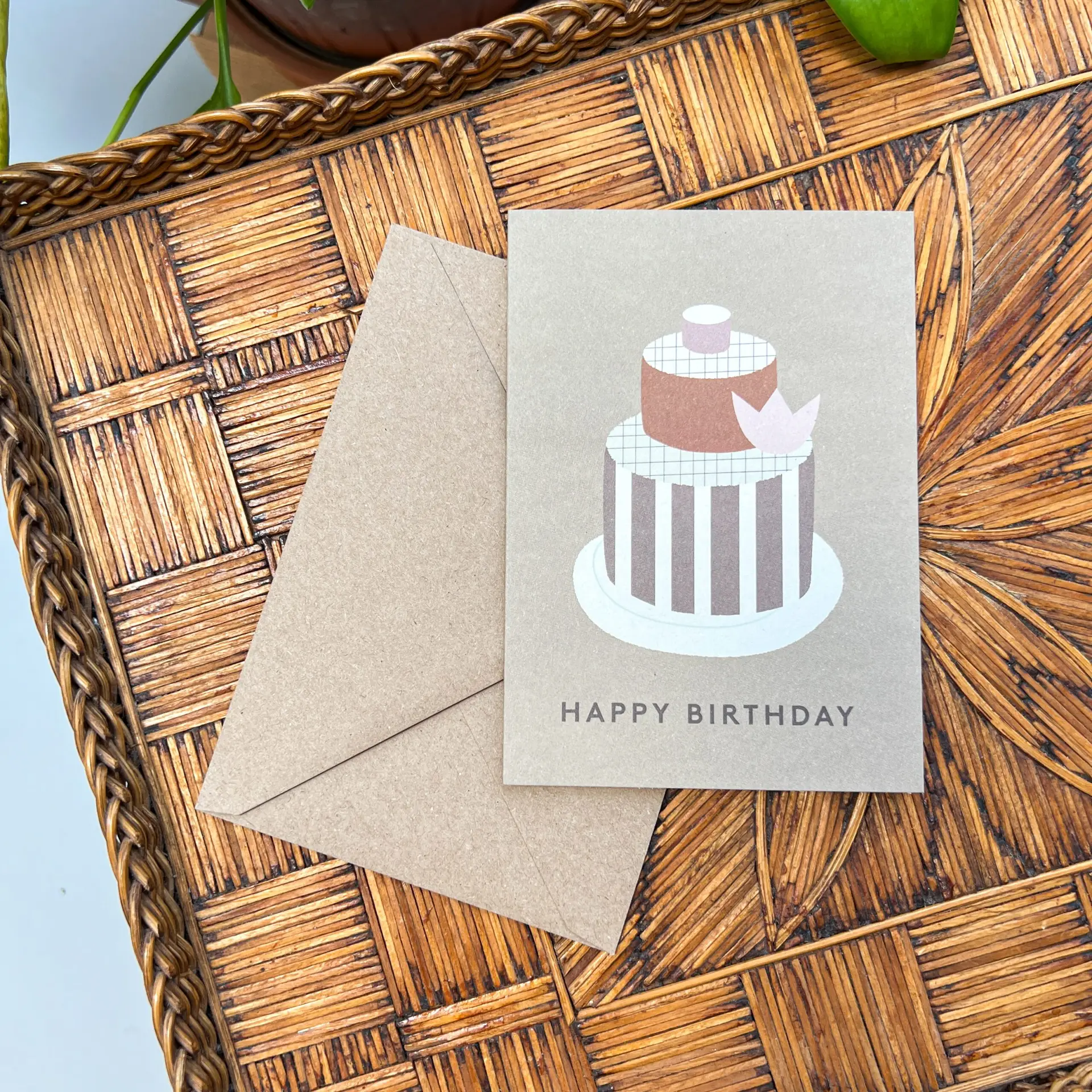 Wenskaart Happy Birthday Cake