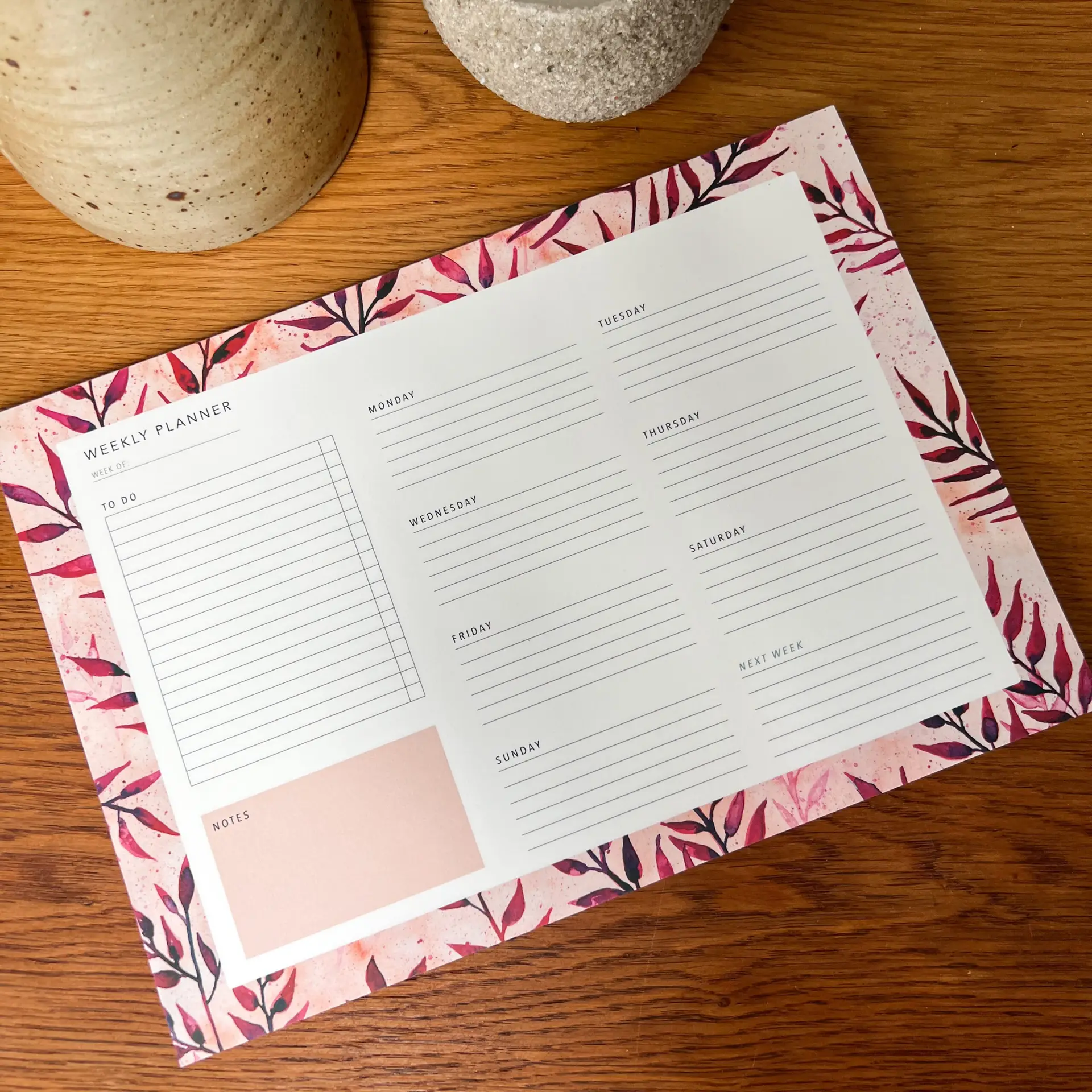 Weekplanner Summer Leaves