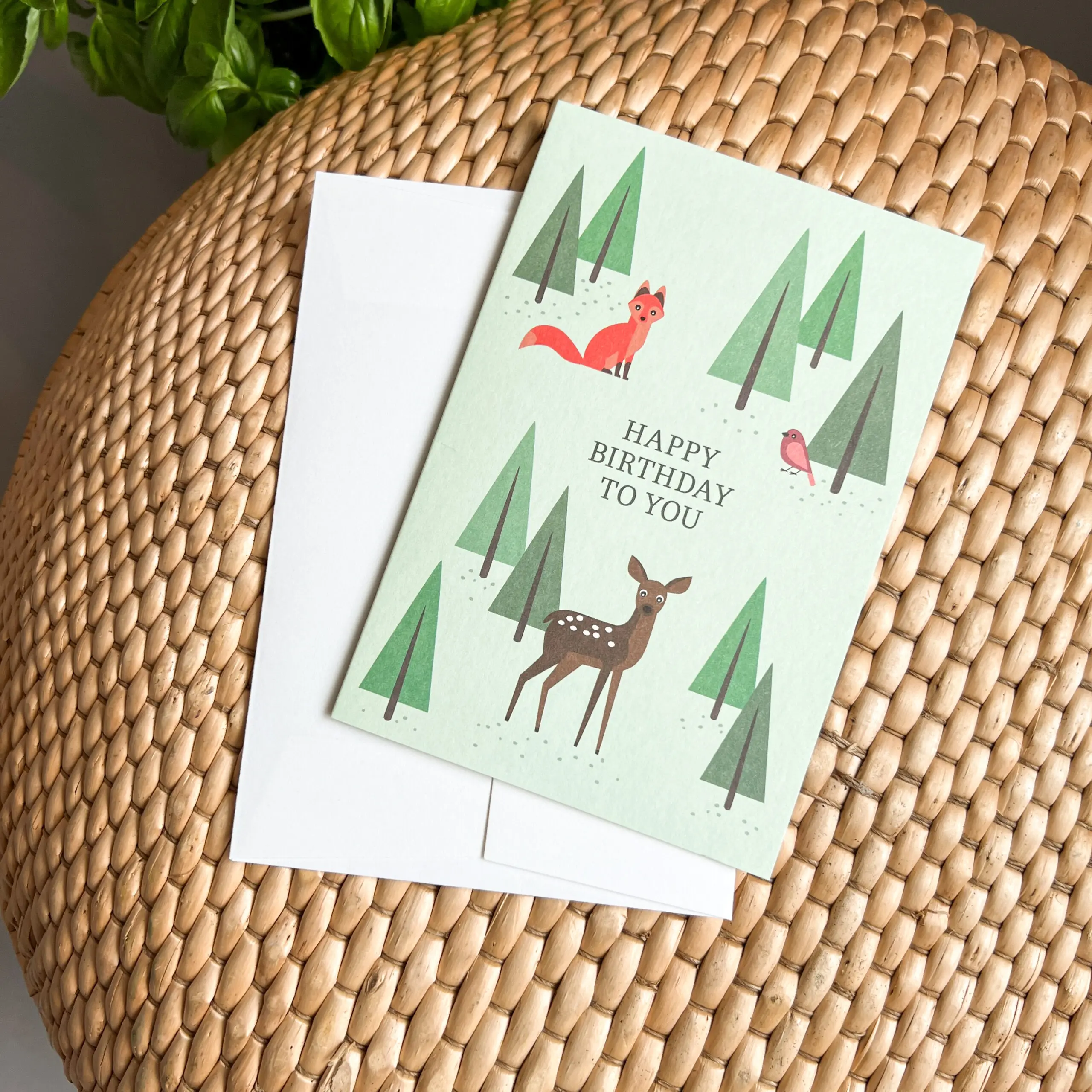 Wenskaart jarig bosdieren