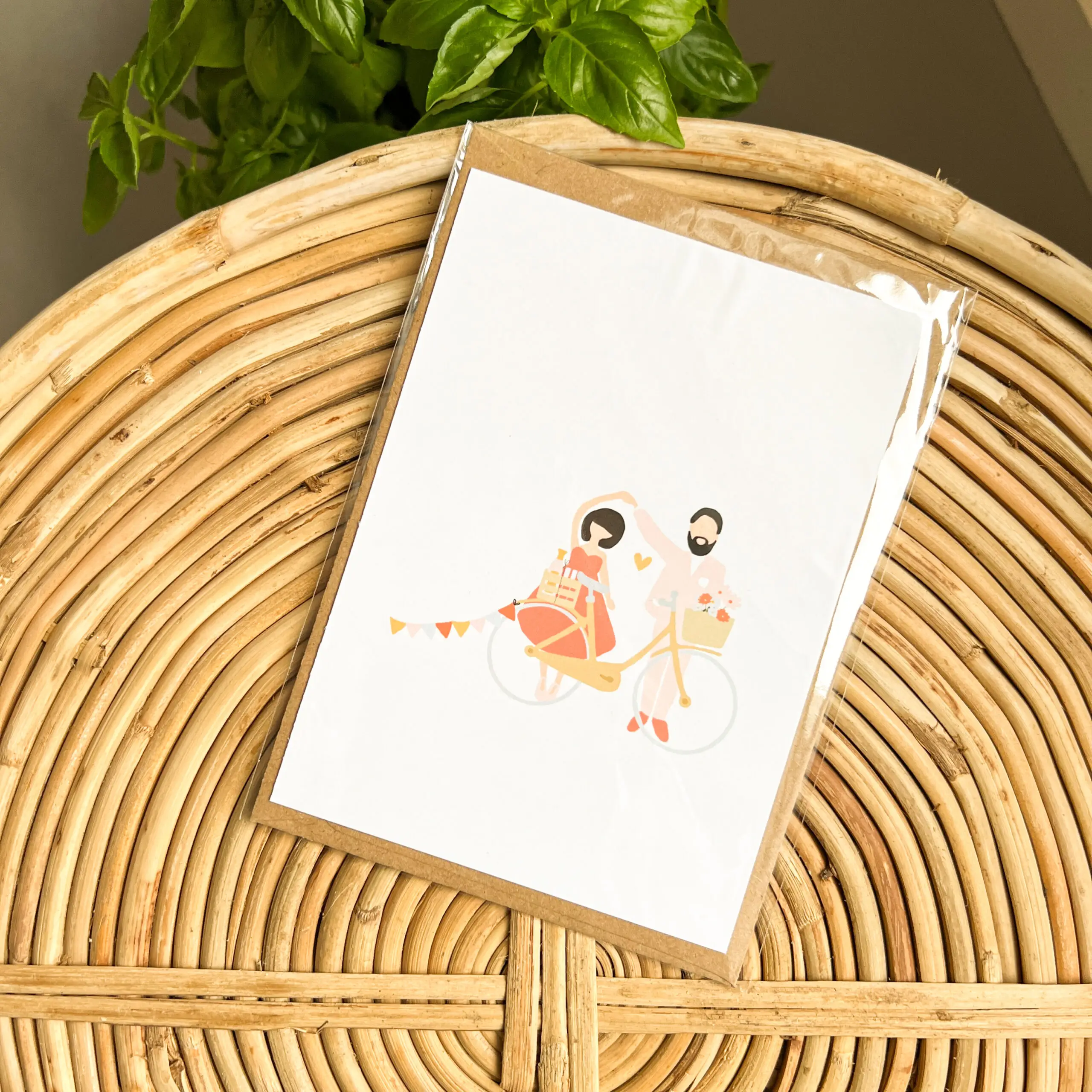 Wenskaart Trouwdag Samen op de Fiets