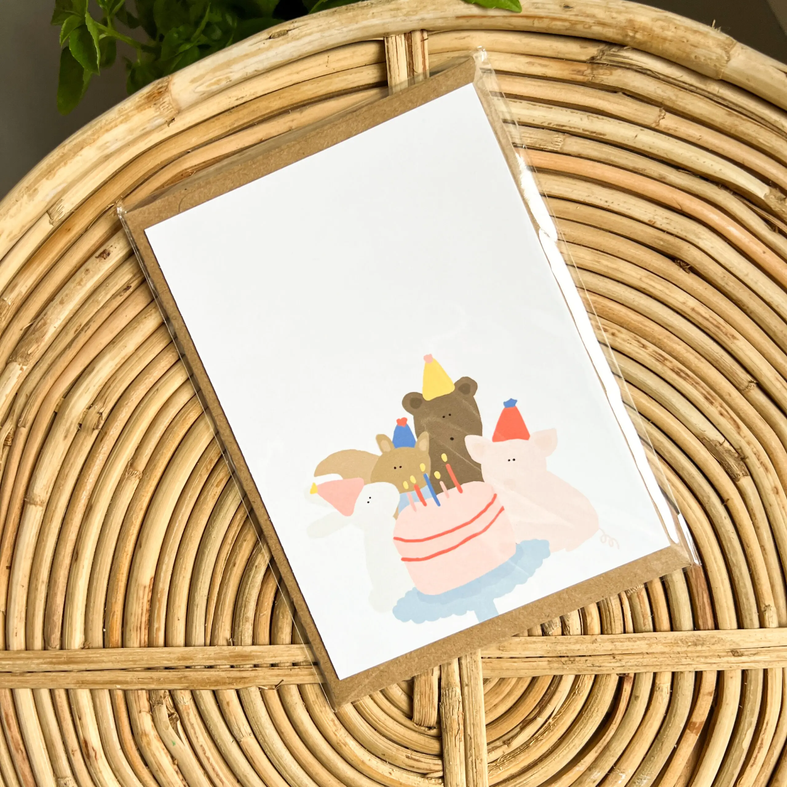 Wenskaart Feestelijke Knuffelvriendjes