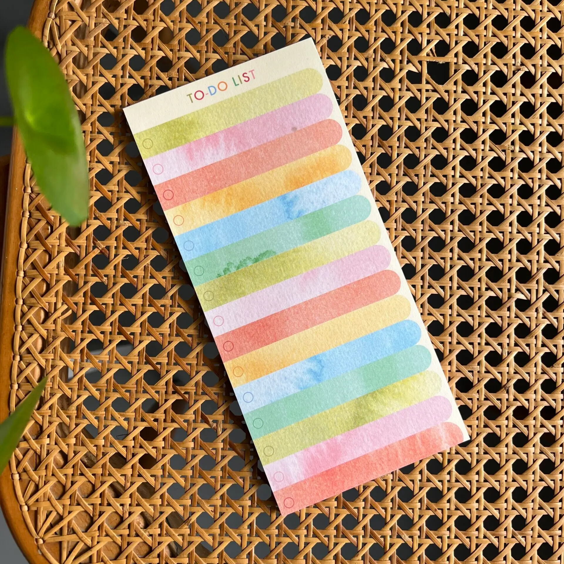 Waterverf To Do notitieblok langwerpig met kleurrijk design