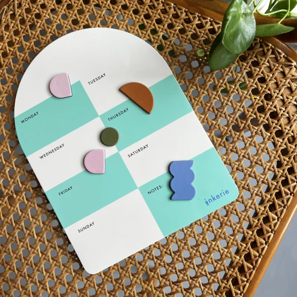 Inkerie Magnetisch Memobord Groen met magneten en marker